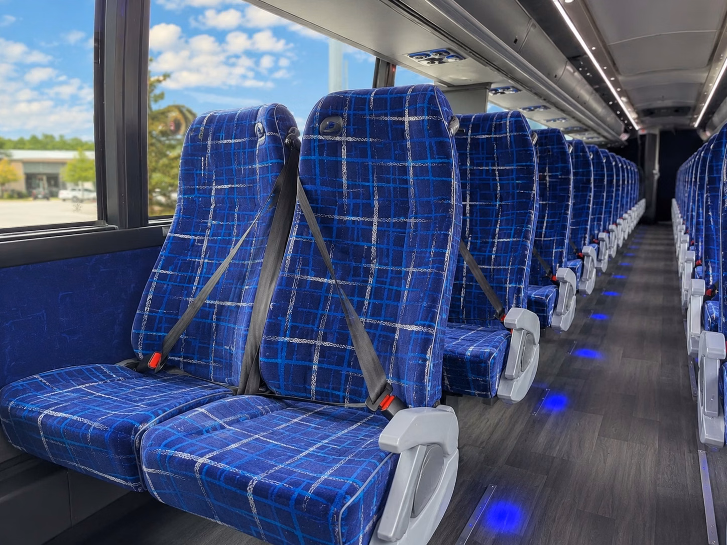 56 passenger charter bus inside